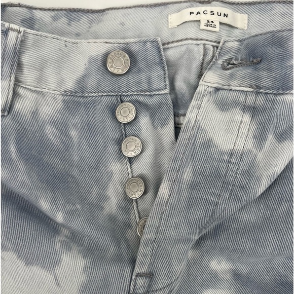 PacSun Tie Dyed Rough Hem Button Fly Cargo Jean Shorts Size 24 Women’s - Picture 5 of 6